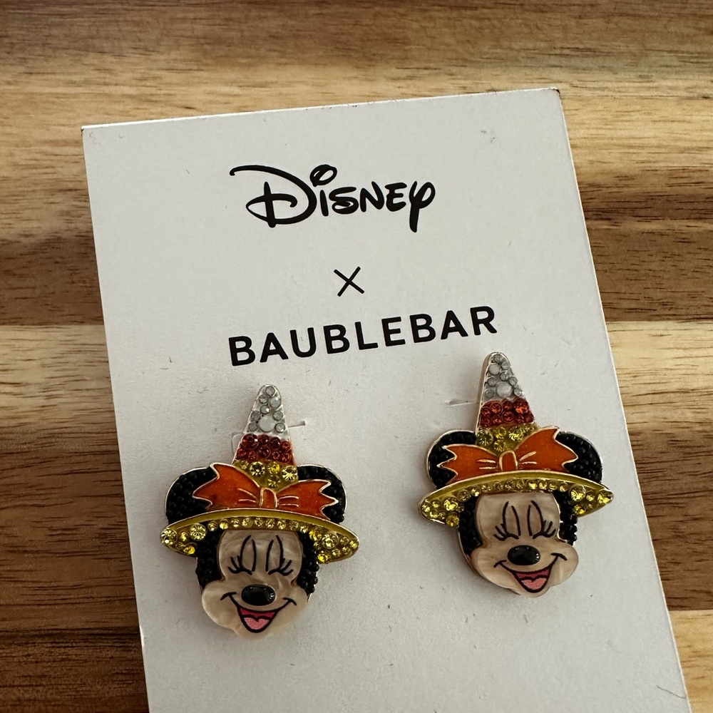 Baublebar Disney Minnie Candy Corn Halloween earrings NWT